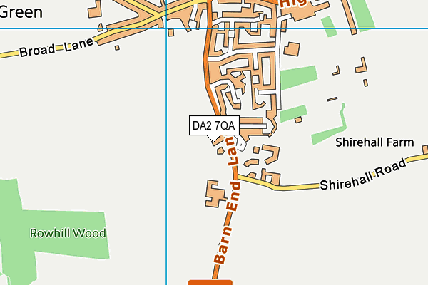 DA2 7QA map - OS VectorMap District (Ordnance Survey)