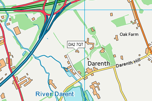 DA2 7QT map - OS VectorMap District (Ordnance Survey)