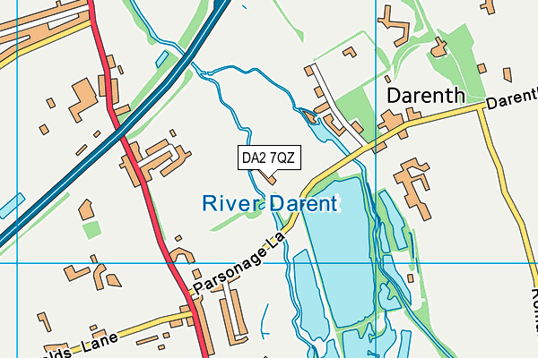 DA2 7QZ map - OS VectorMap District (Ordnance Survey)
