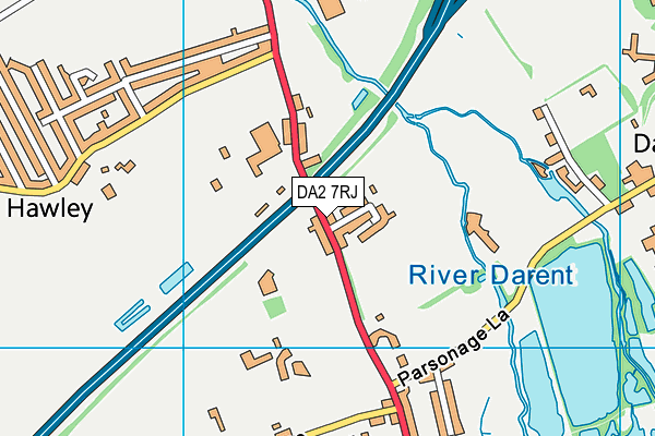 DA2 7RJ map - OS VectorMap District (Ordnance Survey)