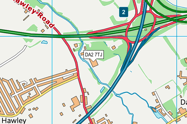 DA2 7TJ map - OS VectorMap District (Ordnance Survey)