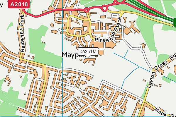 Maypole Primary School map (DA2 7UZ) - OS VectorMap District (Ordnance Survey)