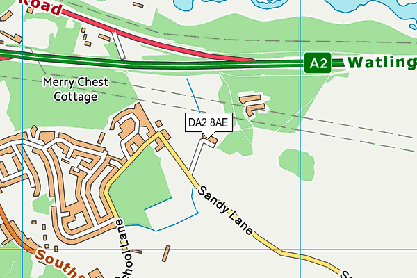 DA2 8AE map - OS VectorMap District (Ordnance Survey)