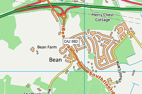 DA2 8BD map - OS VectorMap District (Ordnance Survey)