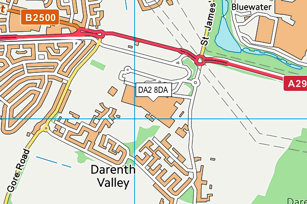DA2 8DA map - OS VectorMap District (Ordnance Survey)