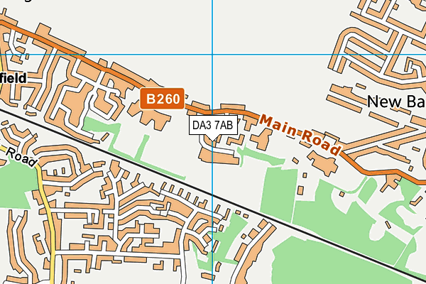 DA3 7AB map - OS VectorMap District (Ordnance Survey)