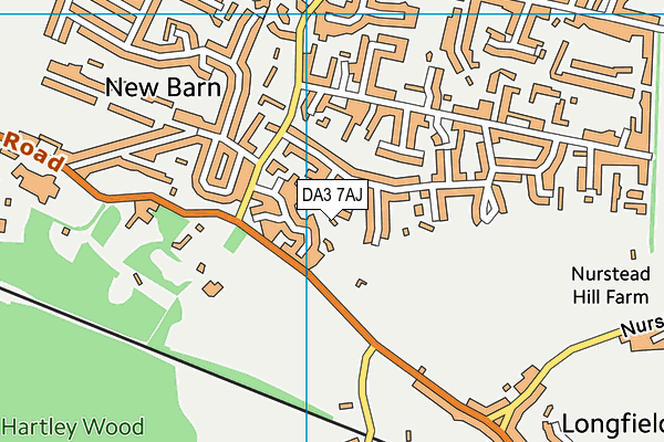 DA3 7AJ map - OS VectorMap District (Ordnance Survey)