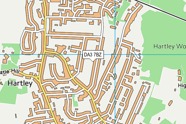 DA3 7BZ map - OS VectorMap District (Ordnance Survey)