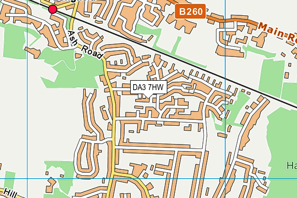 DA3 7HW map - OS VectorMap District (Ordnance Survey)