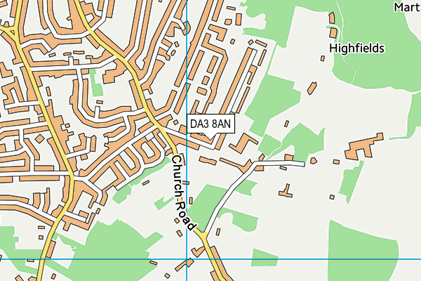 DA3 8AN map - OS VectorMap District (Ordnance Survey)