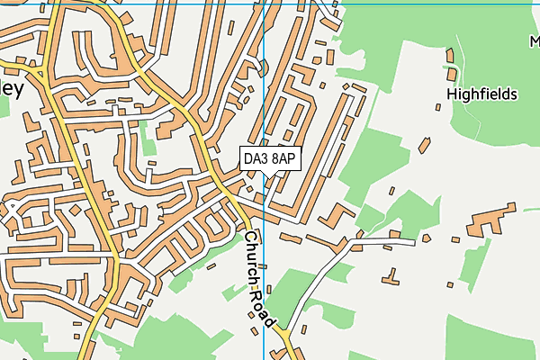 DA3 8AP map - OS VectorMap District (Ordnance Survey)