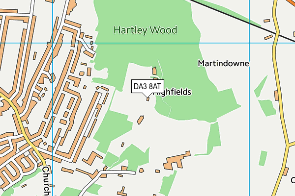DA3 8AT map - OS VectorMap District (Ordnance Survey)