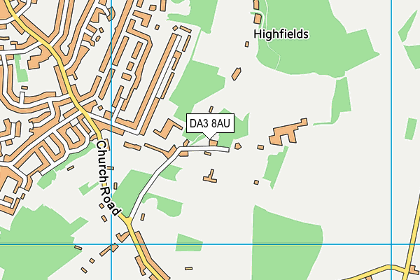 DA3 8AU map - OS VectorMap District (Ordnance Survey)
