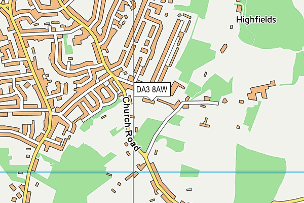 DA3 8AW map - OS VectorMap District (Ordnance Survey)