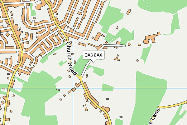DA3 8AX map - OS VectorMap District (Ordnance Survey)