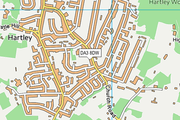 DA3 8DW map - OS VectorMap District (Ordnance Survey)