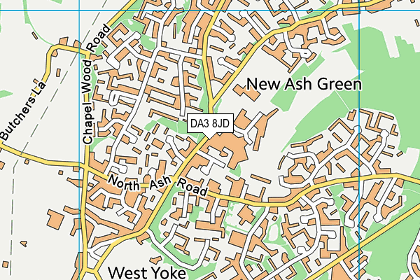 DA3 8JD map - OS VectorMap District (Ordnance Survey)
