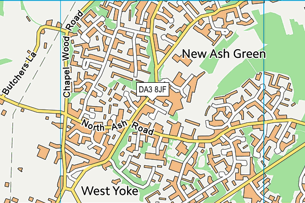 DA3 8JF map - OS VectorMap District (Ordnance Survey)