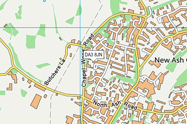 DA3 8JN map - OS VectorMap District (Ordnance Survey)