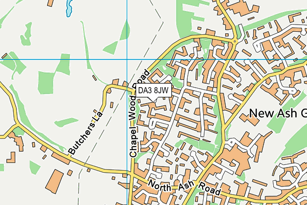 DA3 8JW map - OS VectorMap District (Ordnance Survey)