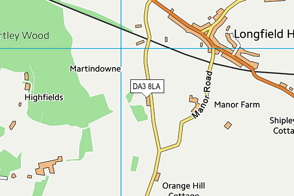 DA3 8LA map - OS VectorMap District (Ordnance Survey)