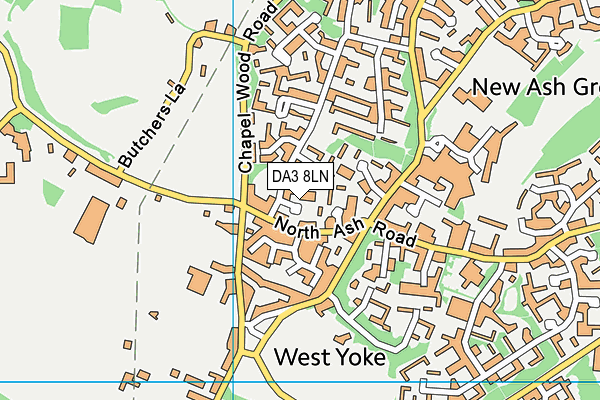 DA3 8LN map - OS VectorMap District (Ordnance Survey)