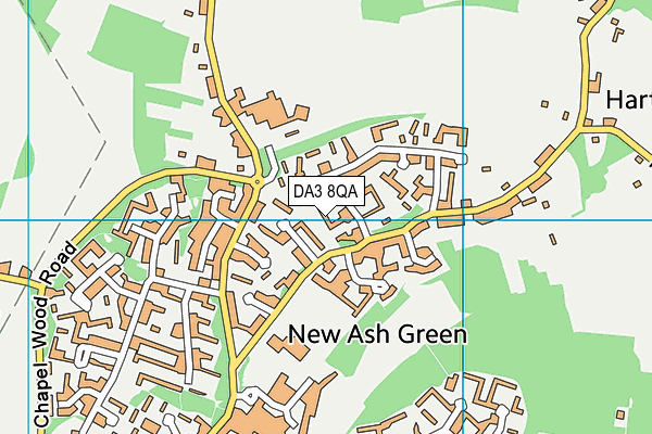 DA3 8QA map - OS VectorMap District (Ordnance Survey)