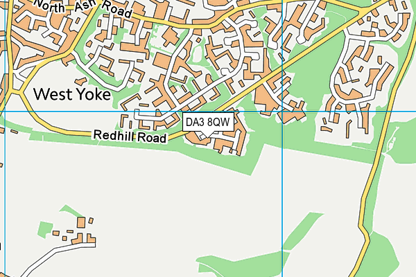 DA3 8QW map - OS VectorMap District (Ordnance Survey)