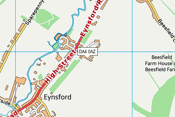 DA4 0AZ map - OS VectorMap District (Ordnance Survey)