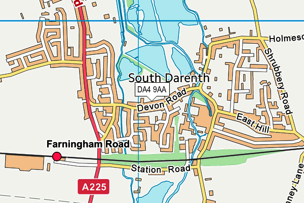 DA4 9AA map - OS VectorMap District (Ordnance Survey)