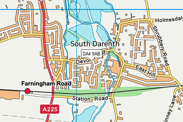 DA4 9AB map - OS VectorMap District (Ordnance Survey)