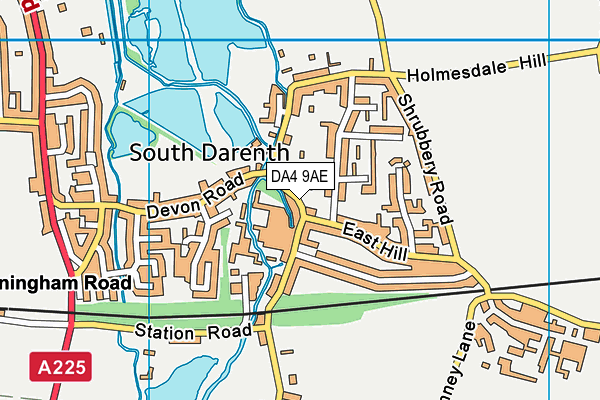 DA4 9AE map - OS VectorMap District (Ordnance Survey)