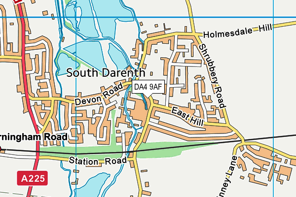 DA4 9AF map - OS VectorMap District (Ordnance Survey)