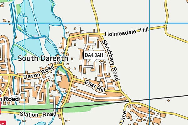DA4 9AH map - OS VectorMap District (Ordnance Survey)