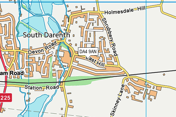 DA4 9AN map - OS VectorMap District (Ordnance Survey)