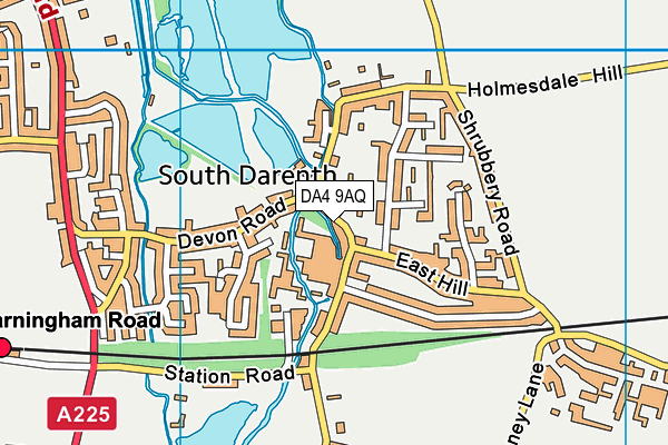 DA4 9AQ map - OS VectorMap District (Ordnance Survey)