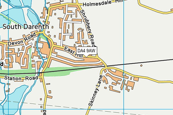 DA4 9AW map - OS VectorMap District (Ordnance Survey)