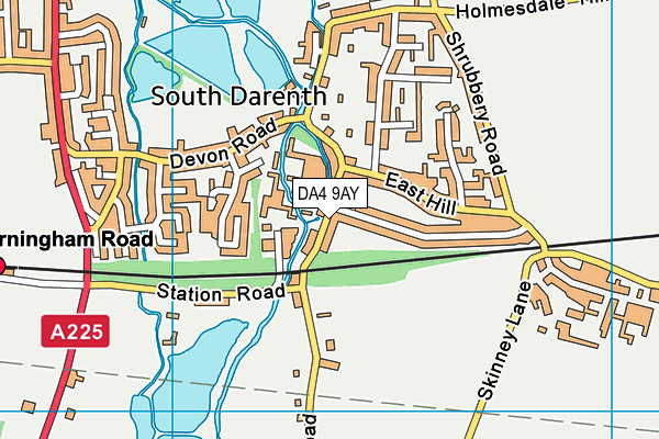 DA4 9AY map - OS VectorMap District (Ordnance Survey)