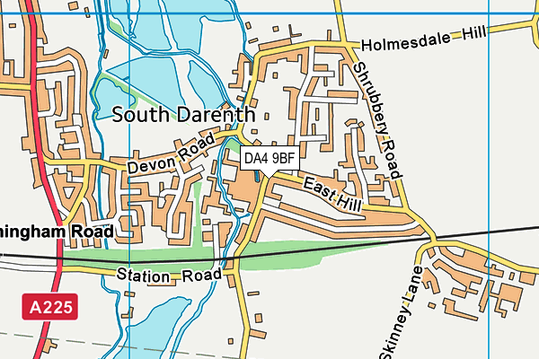 DA4 9BF map - OS VectorMap District (Ordnance Survey)