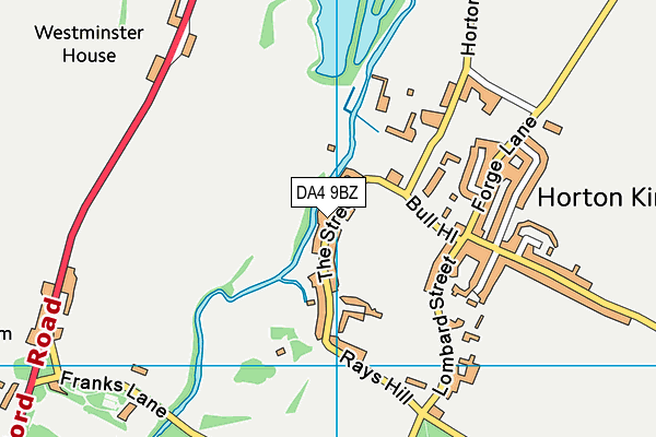 DA4 9BZ map - OS VectorMap District (Ordnance Survey)