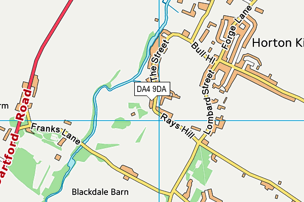 DA4 9DA map - OS VectorMap District (Ordnance Survey)