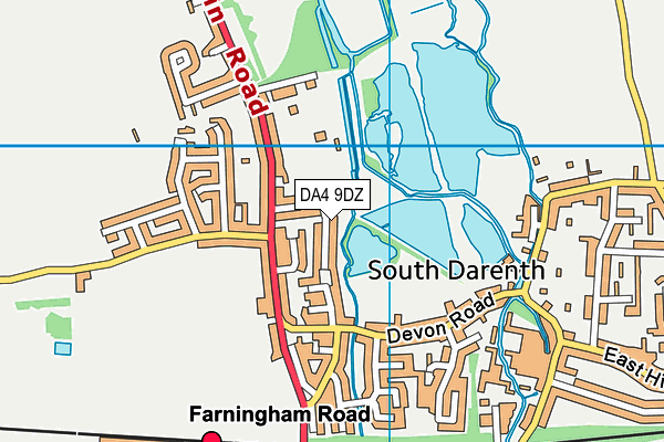 DA4 9DZ map - OS VectorMap District (Ordnance Survey)