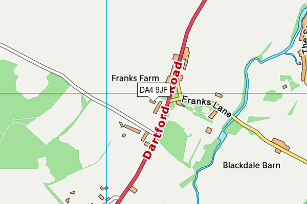 DA4 9JF map - OS VectorMap District (Ordnance Survey)