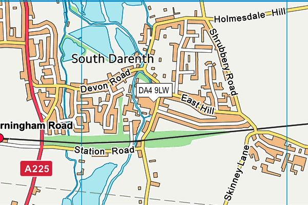 DA4 9LW map - OS VectorMap District (Ordnance Survey)