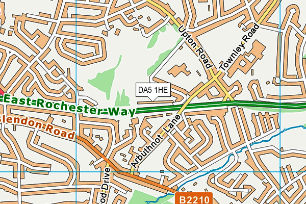 DA5 1HE map - OS VectorMap District (Ordnance Survey)