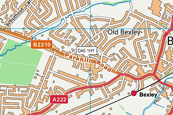 DA5 1HY map - OS VectorMap District (Ordnance Survey)