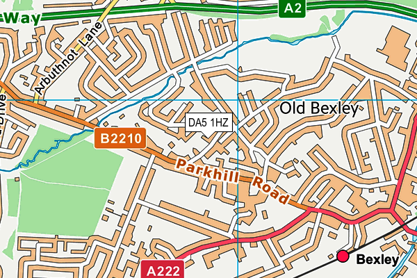 DA5 1HZ map - OS VectorMap District (Ordnance Survey)
