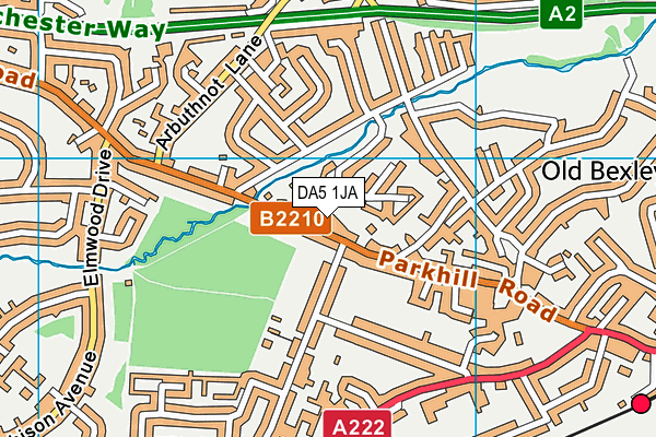 DA5 1JA map - OS VectorMap District (Ordnance Survey)