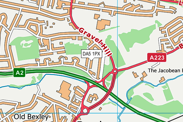 DA5 1PX map - OS VectorMap District (Ordnance Survey)