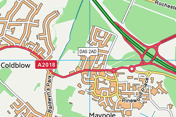 DA5 2AD map - OS VectorMap District (Ordnance Survey)